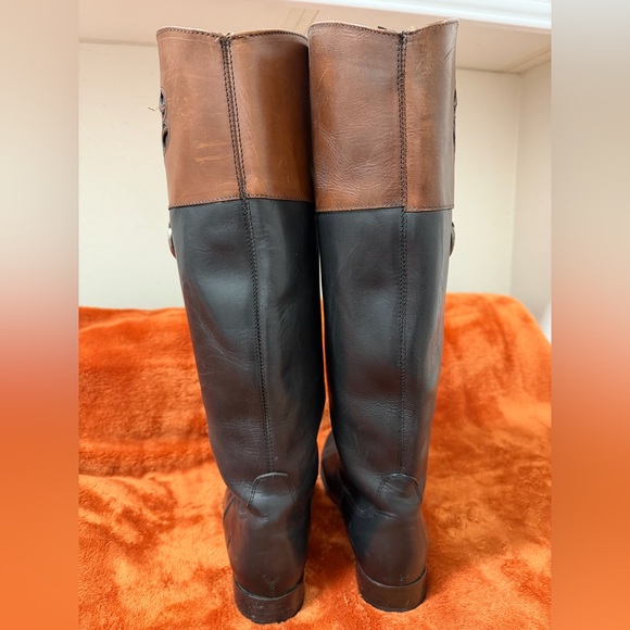Frye Tan Leather two-tone riding boots. Authentic. - Picture 6 of 13